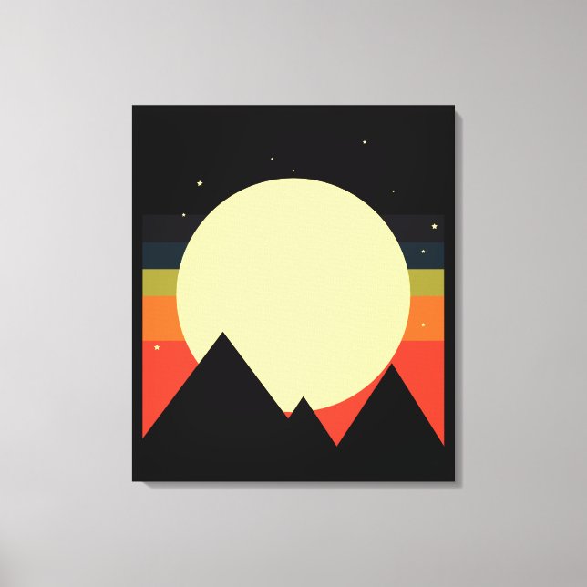 Moon Mountain Abstract Design Canvas Print (Front)