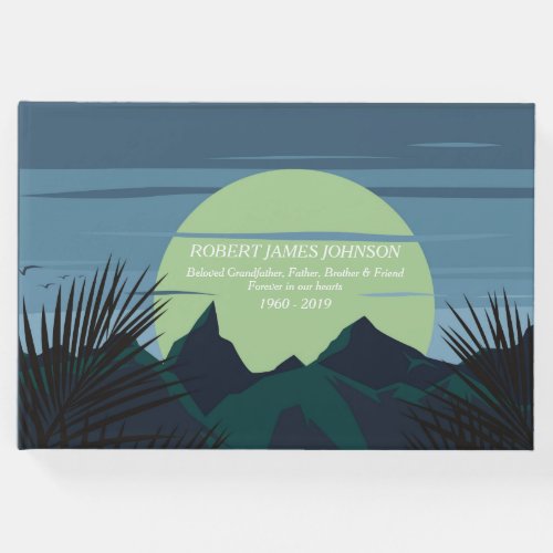 Moon Mountain Memorial Funeral Remembrance Guest Book