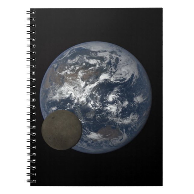 Moon moving in front of earth DSCOVR image Notebook (Front)