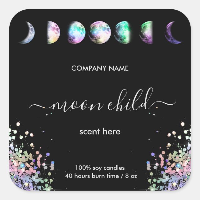 Moon Mystic Intension Celestial jar label crystal (Front)