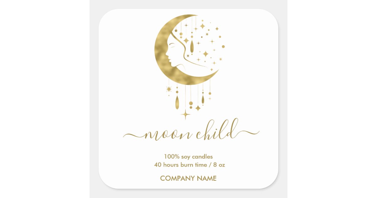 Mystical Moon Blush Pink Return Address Label, Zazzle