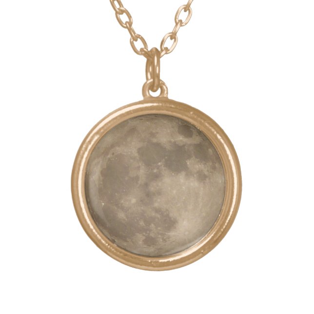 Moon Necklace Full Moon Pendent Necklace Jewelry (Front)