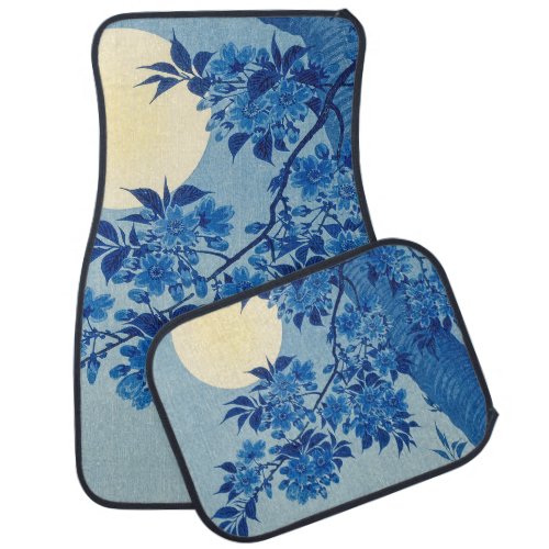 Moon Night Evening Tree Blue Moonlit Car Floor Mat