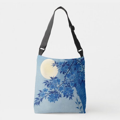 Moon Night Evening Tree Blue Moonlit Crossbody Bag