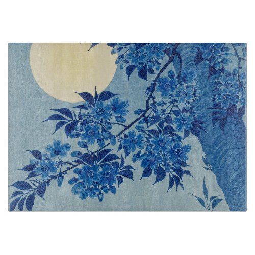 Moon Night Evening Tree Blue Moonlit Cutting Board