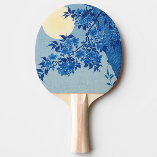 Moon Night Evening Tree Blue Moonlit Ping Pong Paddle