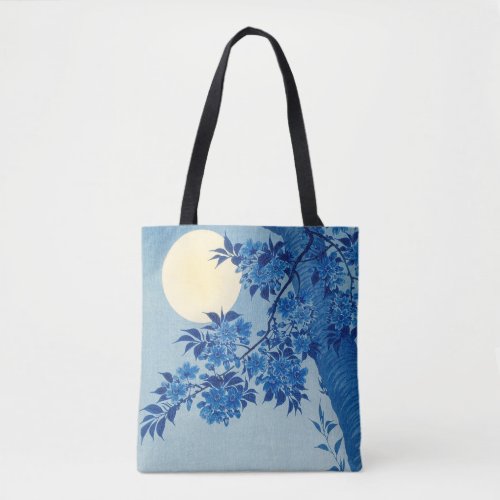 Moon Night Evening Tree Blue Moonlit Tote Bag