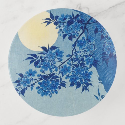 Moon Night Evening Tree Blue Moonlit Trinket Tray