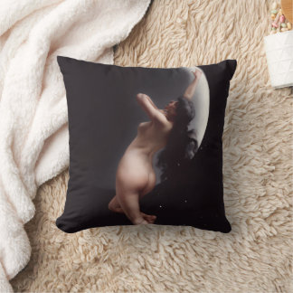 Moon Nymph Celestial – Gothic Witchy Goddess Throw Pillow