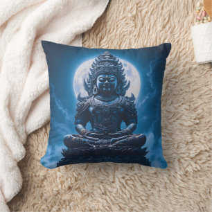 Moon of the Silent Guardian Throw Pillow