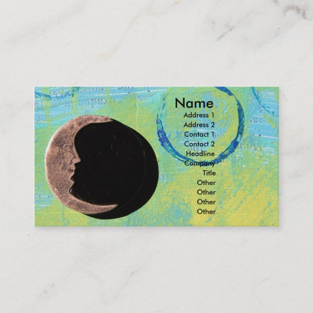 Moon on Abstract Painting Business Card (Front)