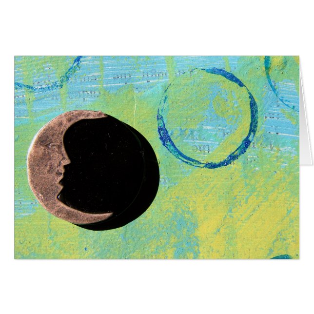 Moon on Abstract Painting Cards (Front Horizontal)