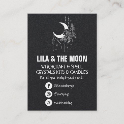 Moon On Black Witchcraft Product List Business Card