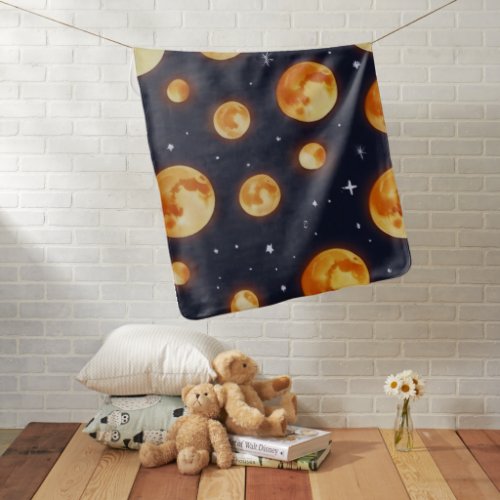 Moon on Fire pattern Baby Blanket