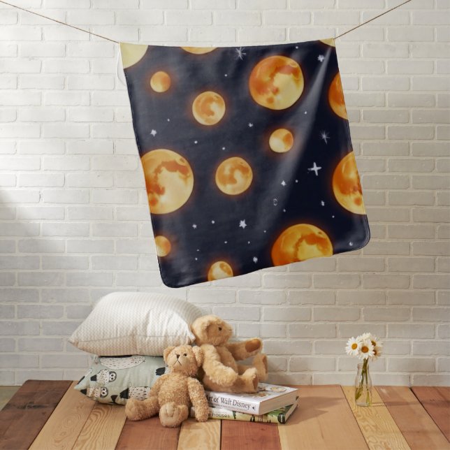 Moon on Fire pattern Baby Blanket (In Situ)
