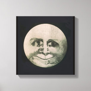 Moon Optical Illusion Canvas Print