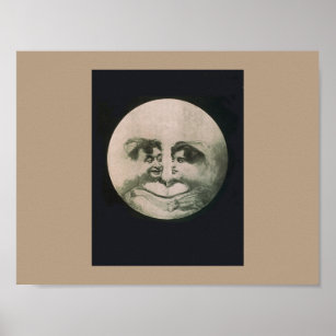 Moon Optical Illusion Poster