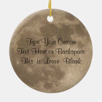 Moon Ornament Personalized Full Moon Decoration by artist_kim_hunter at Zazzle