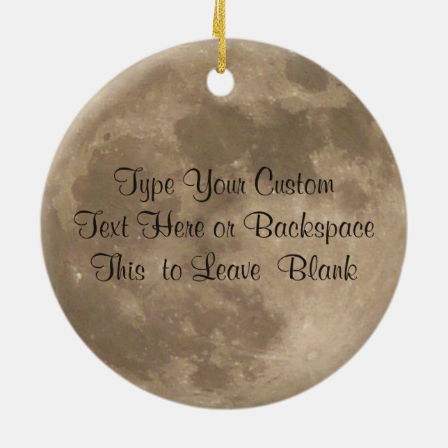 Moon Ornament Personalized Full Moon Decoration (Back)