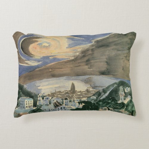 Moon Over Barcelona by Walter Gramatte Accent Pillow