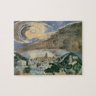 Moon Over Barcelona by Walter Gramatte Jigsaw Puzzle