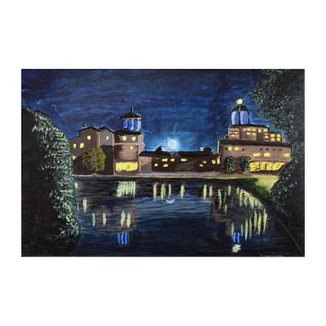 Moon over Broadmoor Acrylic Art (Front)