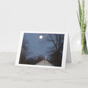 Moon Over Church Steeple Card