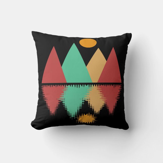 Moon Over Four Peaks #2 Throw Pillow (Front)