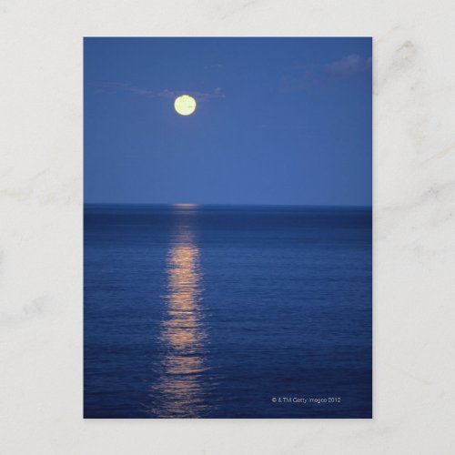 Moon Over Lake at Night Postcard