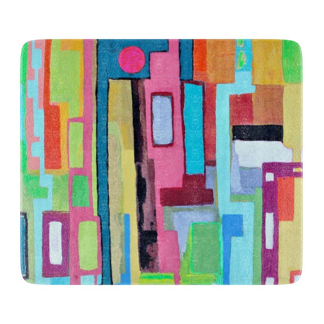 Moon Over Miami 6 x 7 Deco Glass Cutting Board (Front)