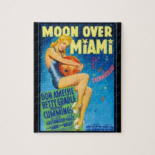 Moon Over Miami Movie Poster Jigsaw Puzzle