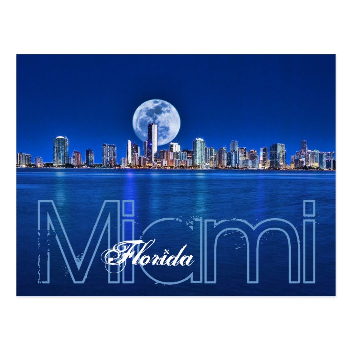 Moon Over Miami Postcard Zazzle Com
