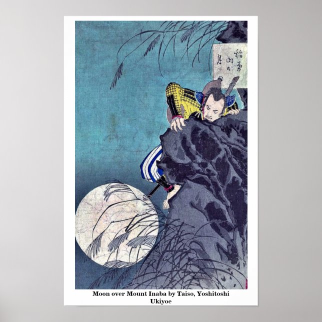 Moon over Mount Inaba by Taiso, Yoshitoshi Ukiyoe Poster (Front)