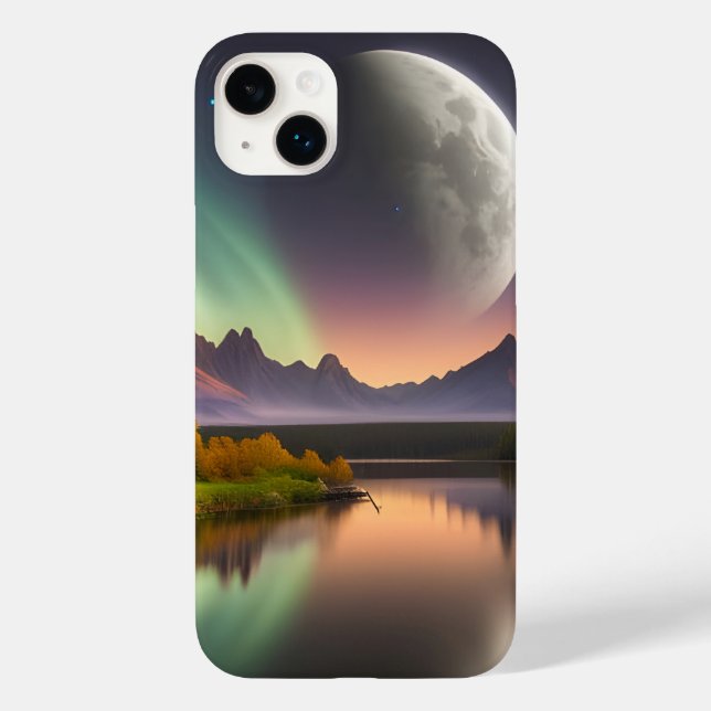 Moon over Mountain Landscape Case-Mate iPhone Case (Back)