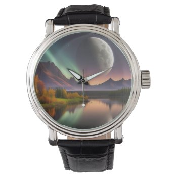 Moon Over Mountain Landscape  Watch by minx267 at Zazzle