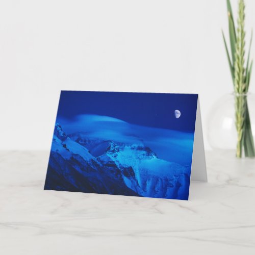 Moon Over Mt Everest Tibet China Card