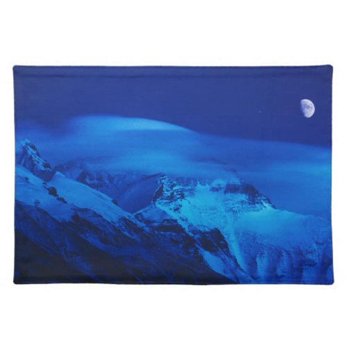 Moon Over Mt Everest Tibet China Cloth Placemat
