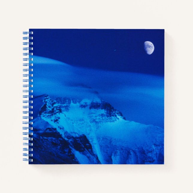 Moon Over Mt. Everest Tibet, China Notebook (Front)