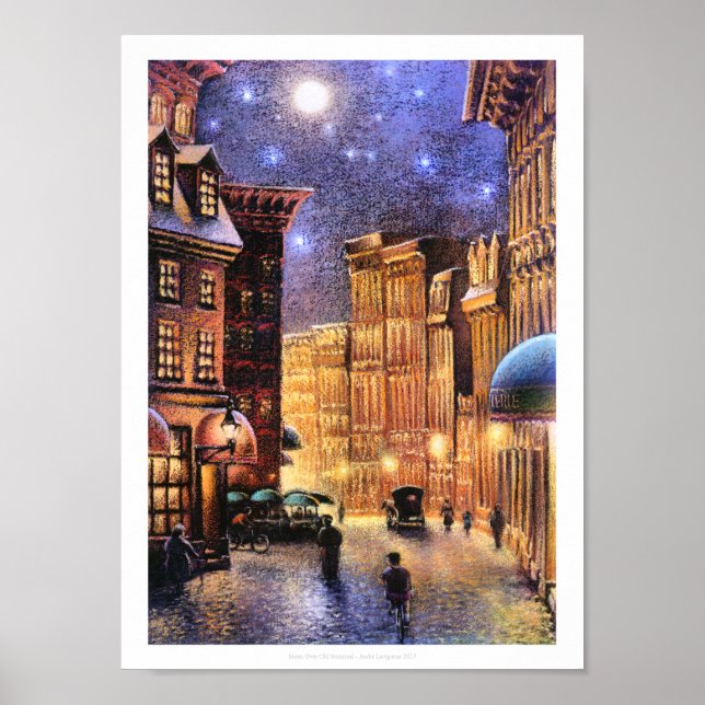 Moon Over Old City Poster (Front)