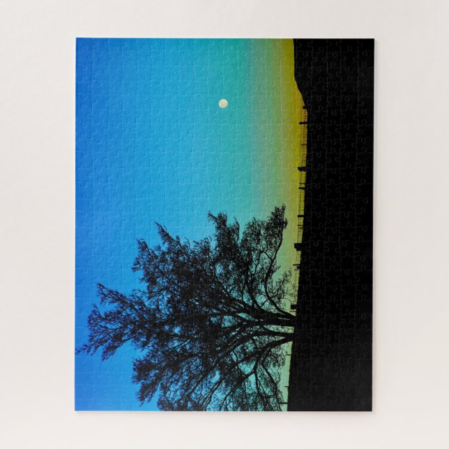 Moon Over Rockbridge County Farm Jigsaw Puzzle (Vertical)