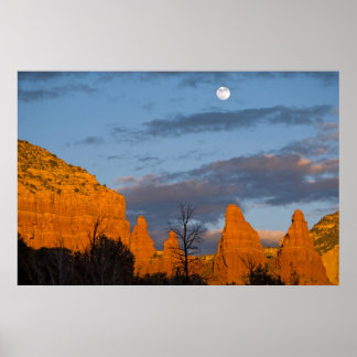 Moon Over Sedona, Arizona 2222 Poster
