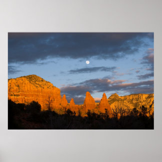 Moon Over Sedona, Arizona 2226 Poster