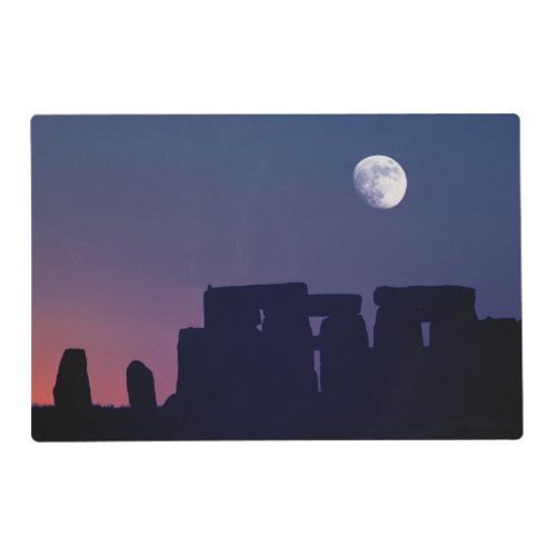 Moon Over Stonehenge  Wiltshire England Placemat