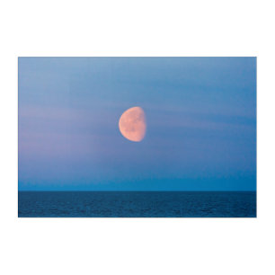Moon Over the Bering Sea Russia Far East Acrylic Print