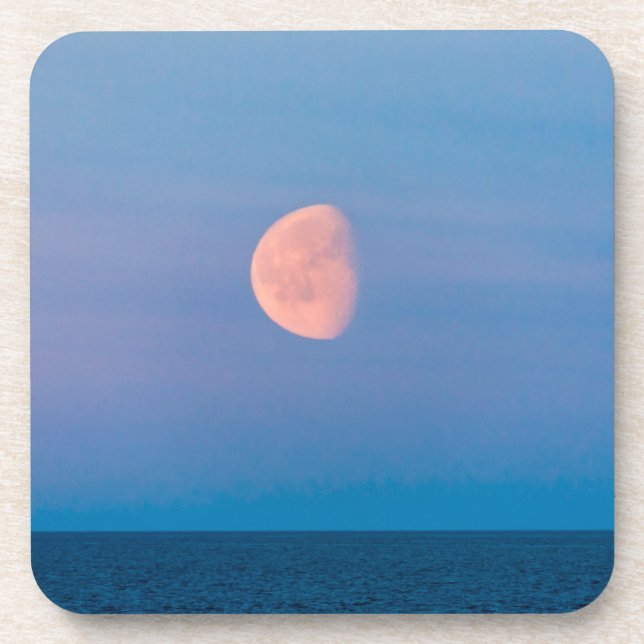Moon Over the Bering Sea | Russia Far East Beverage Coaster (Front)