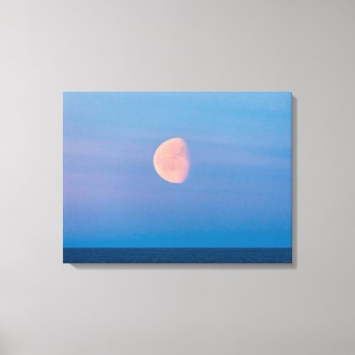 Moon Over the Bering Sea  Russia Far East Canvas Print