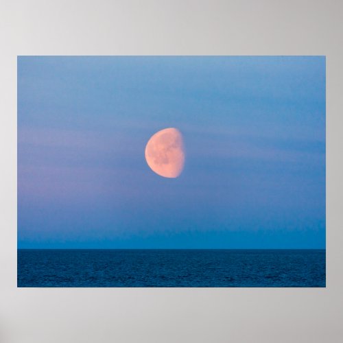 Moon Over the Bering Sea  Russia Far East Poster