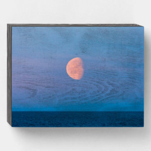 Moon Over the Bering Sea   Russia Far East Wooden Box Sign