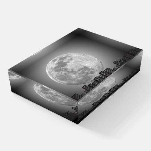 MOON OVER THE CITY PAPERWEIGHT