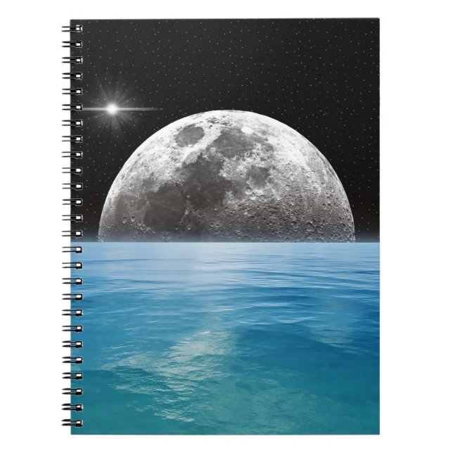 Moon Over the Ocean Notebook (Front)